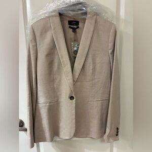 J. Crew Stone Colored Linen-Blend Single-Button Blazer